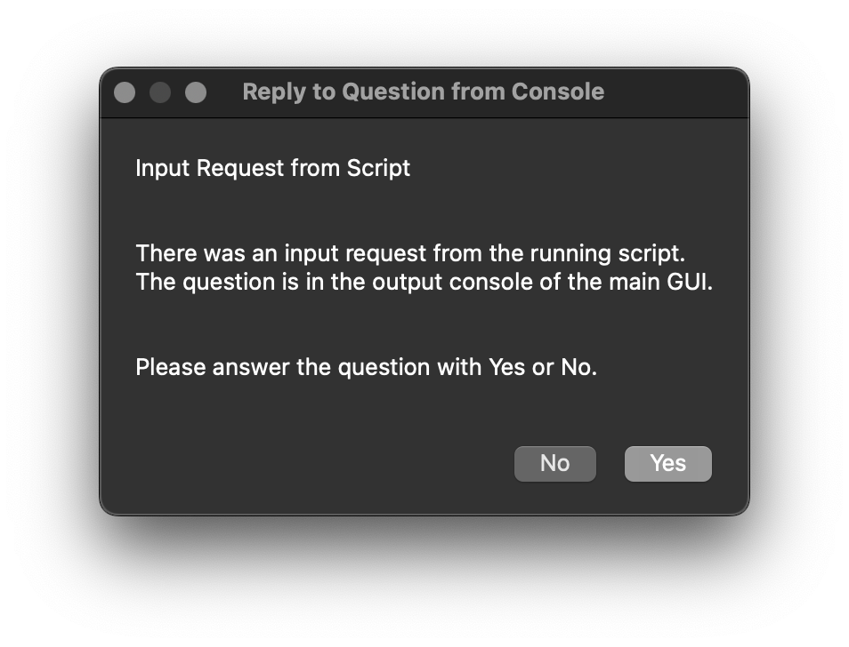 input request dialog